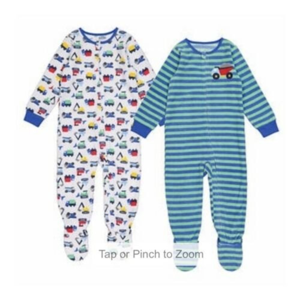 Kids Headquarters Kids' 2-pack Blanket Sleeper, Trucks - Size 6 Months NWT
